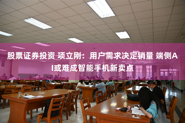 股票证券投资 项立刚：用户需求决定销量 端侧AI或难成智能手机新卖点