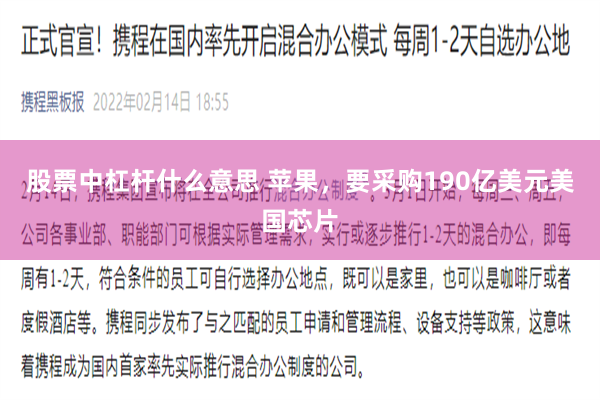 股票中杠杆什么意思 苹果，要采购190亿美元美国芯片