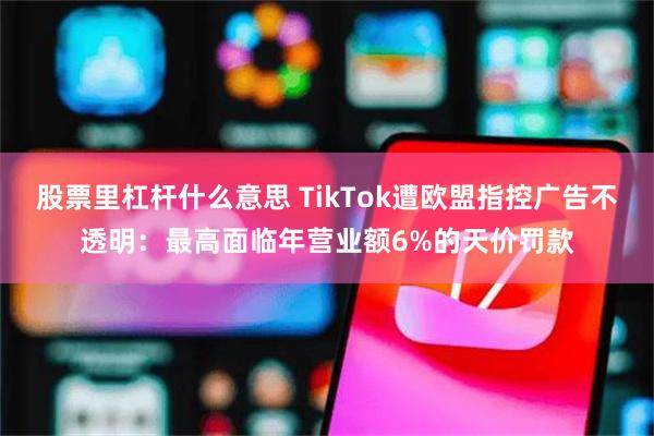 股票里杠杆什么意思 TikTok遭欧盟指控广告不透明：最高面临年营业额6%的天价罚款
