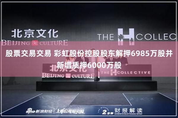 股票交易交易 彩虹股份控股股东解押6985万股并新增质押6000万股